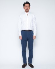 Finamoreソリッド コットンストレッチ カッタウェイシャツ【SIMONE/J/BALI】mb_01l