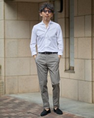 Finamoreソリッド コットンストレッチ カッタウェイシャツ【SIMONE/J/BALI】mb_ma