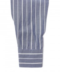 giannettoネイビーストライプ コットン カッタウェイ シャツ【VINCI FIT/ヴィンチフィット】mb_12l