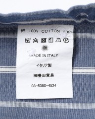 giannettoネイビーストライプ コットン カッタウェイ シャツ【VINCI FIT/ヴィンチフィット】mb_16l