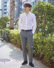 ERRICO FORMICOLAコットンリネン レギュラーカラーシャツ【HUGO】mb_ma