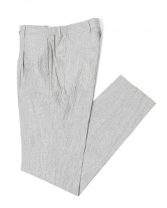 楊柳ストライプワンプリーツ ドローコードパンツ