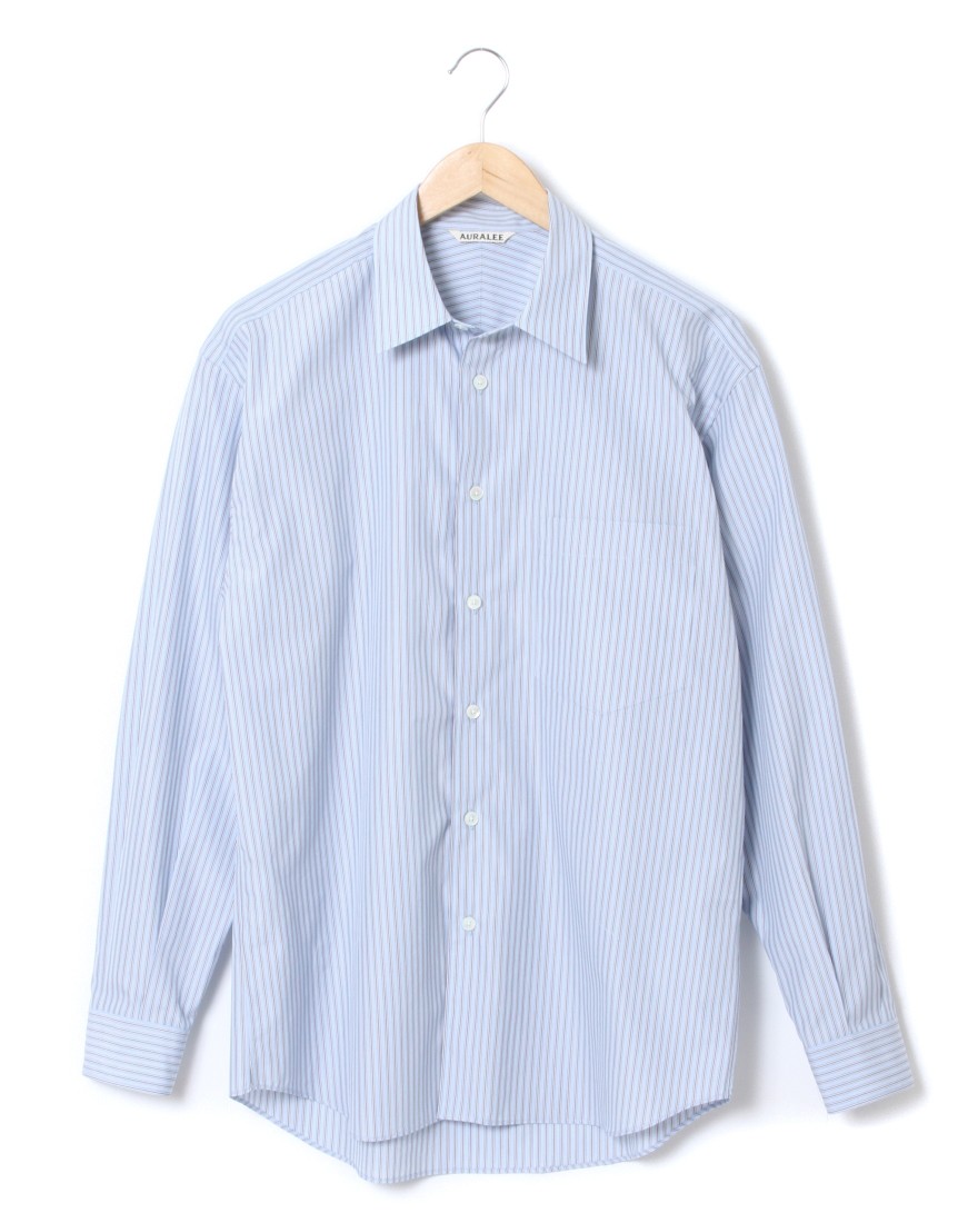 フィンクスストライプシャツ【FINX STRIPE SHIRTS】｜AURALEE