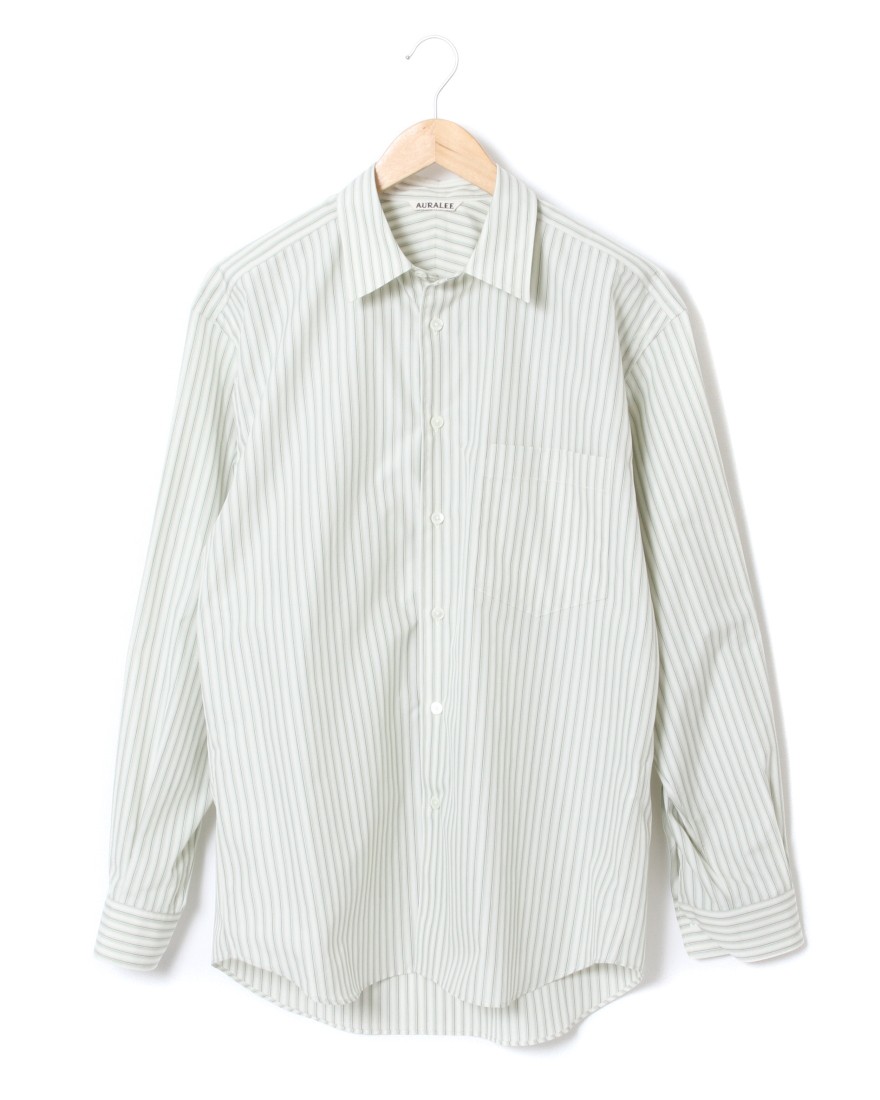 世界有名な オーラリーシャツFINX AURALEE SILK SHIRTS STRIPE シャツ