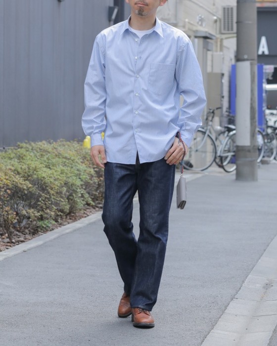 フィンクスストライプシャツ【FINX STRIPE SHIRTS】｜AURALEE