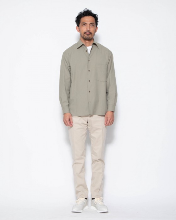 ES:Sリネン混 シャツ【REGULAR COLLAR SHIRT】20l