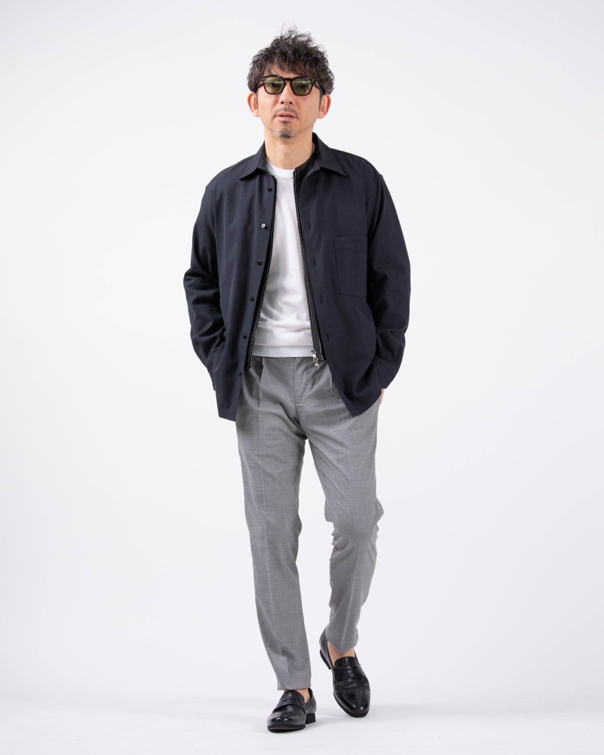 ES:Sリネン混 シャツ【REGULAR COLLAR SHIRT】ma