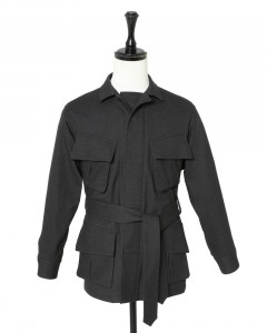 バーズアイウールライクコットン ミリタリージャケット