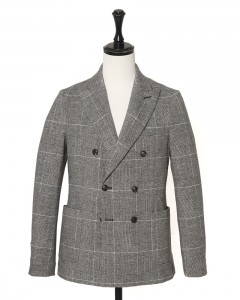 ライトフリース グレンチェック ダブルジャケット