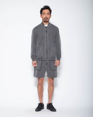 three dotsピグメントダイ コットンジップブルゾンmb_01l