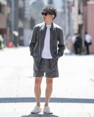 three dotsピグメントダイ コットンジップブルゾンmb_ma