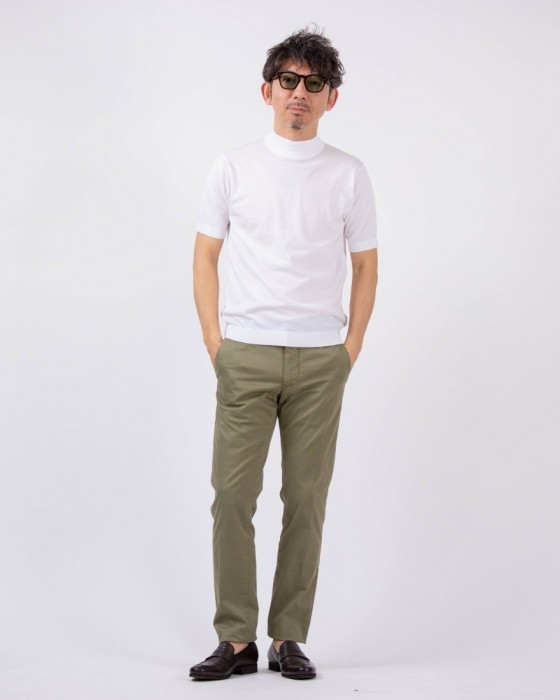 JOHN SMEDLEY30G シーアイランドコットン 半袖モックネックニット【ARBER/MODERN FIT】ma