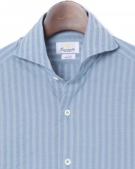 giannettoコットンストライプカッタウェイシャツ【VINCI FIT】mb_02l