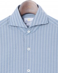 giannettoコットンストライプカッタウェイシャツ【VINCI FIT】mb_03l