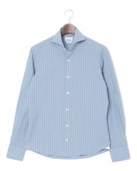 giannettoコットンストライプカッタウェイシャツ【VINCI FIT】mb_c0