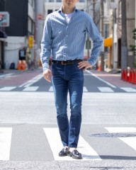 giannettoコットンストライプカッタウェイシャツ【VINCI FIT】mb_ma