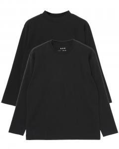 クルー&モックネック 2パック ロングスリーブTシャツ【2Pack Tee】