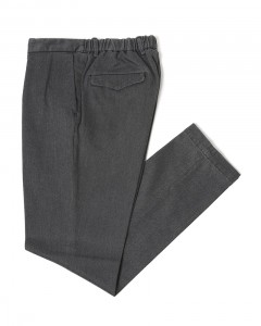 ガーメントダイ ストレッチコットン 1プリーツテーパードパンツ