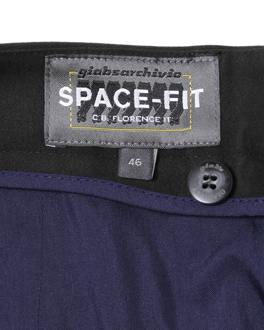 giabsarchivioワンプリーツ ストレッチコットンサテン パンツ【DANTE700/SPACE-FIT】06l