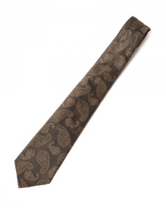 ブラウンペイズリー タイ【Sette Pieghe】